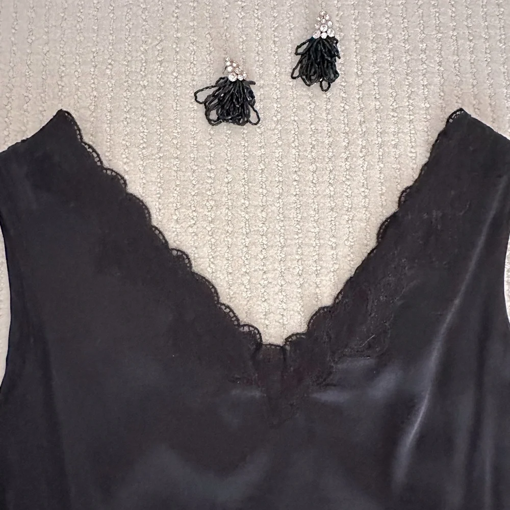 Nanette Lepore 100% Silk Evening Top camisole with Lace, size L - Picture 3 of 7